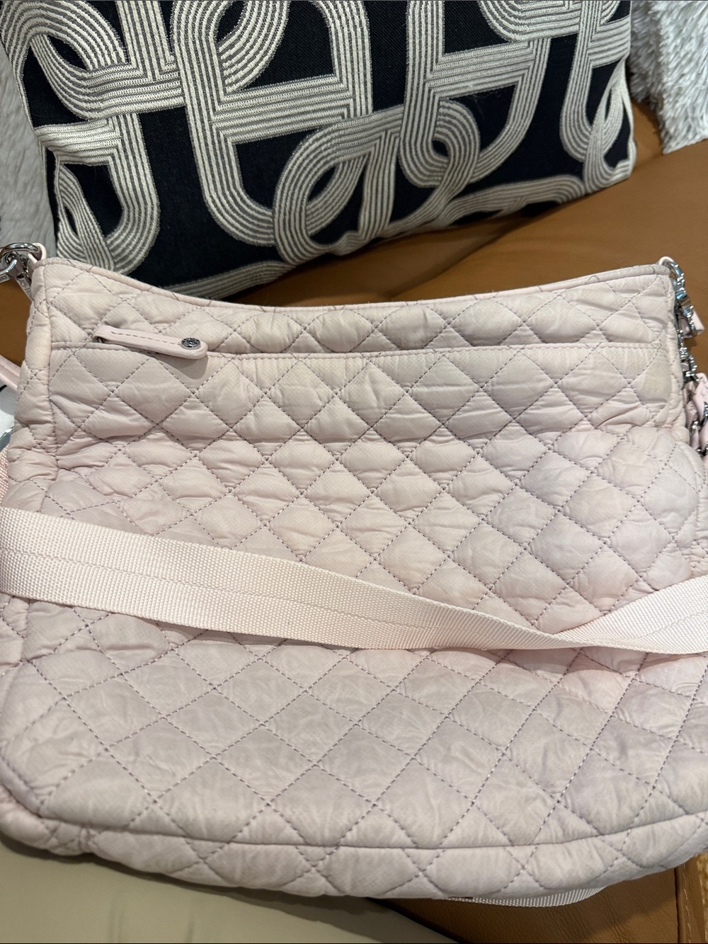 MZ Wallace Quilted Shoulder Bag in Light Blush Pink - Picture 2 of 11